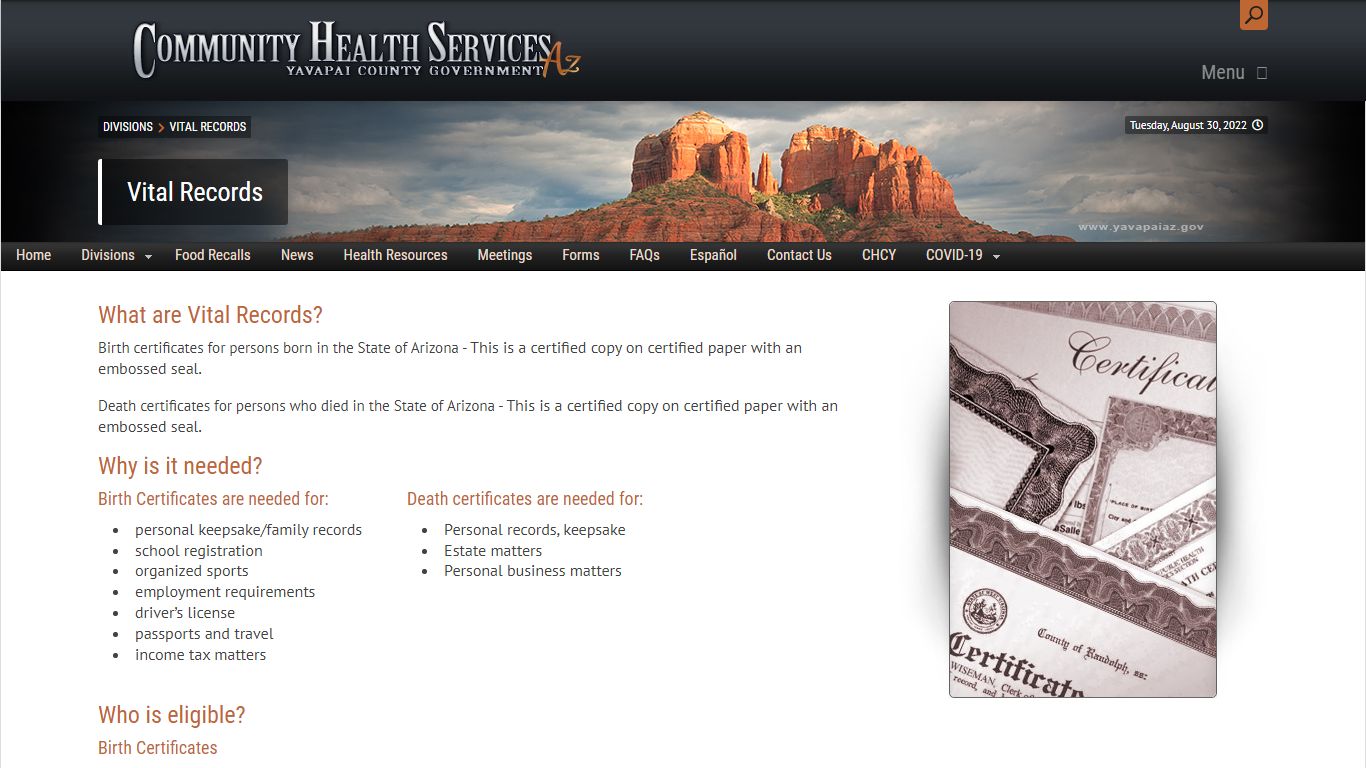 Vital Records - Welcome to Yavapai County's Official Website